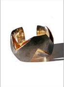 “BOOMERANG” - matte black bracelet, gold inside