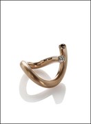 BEND RING” - red gold and diamonds