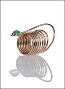 ”LARGE TWIST” - red gold with emerald